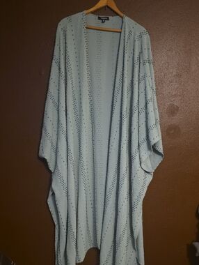 Torrid Sage Green Open-Weave Kimono Cardigan